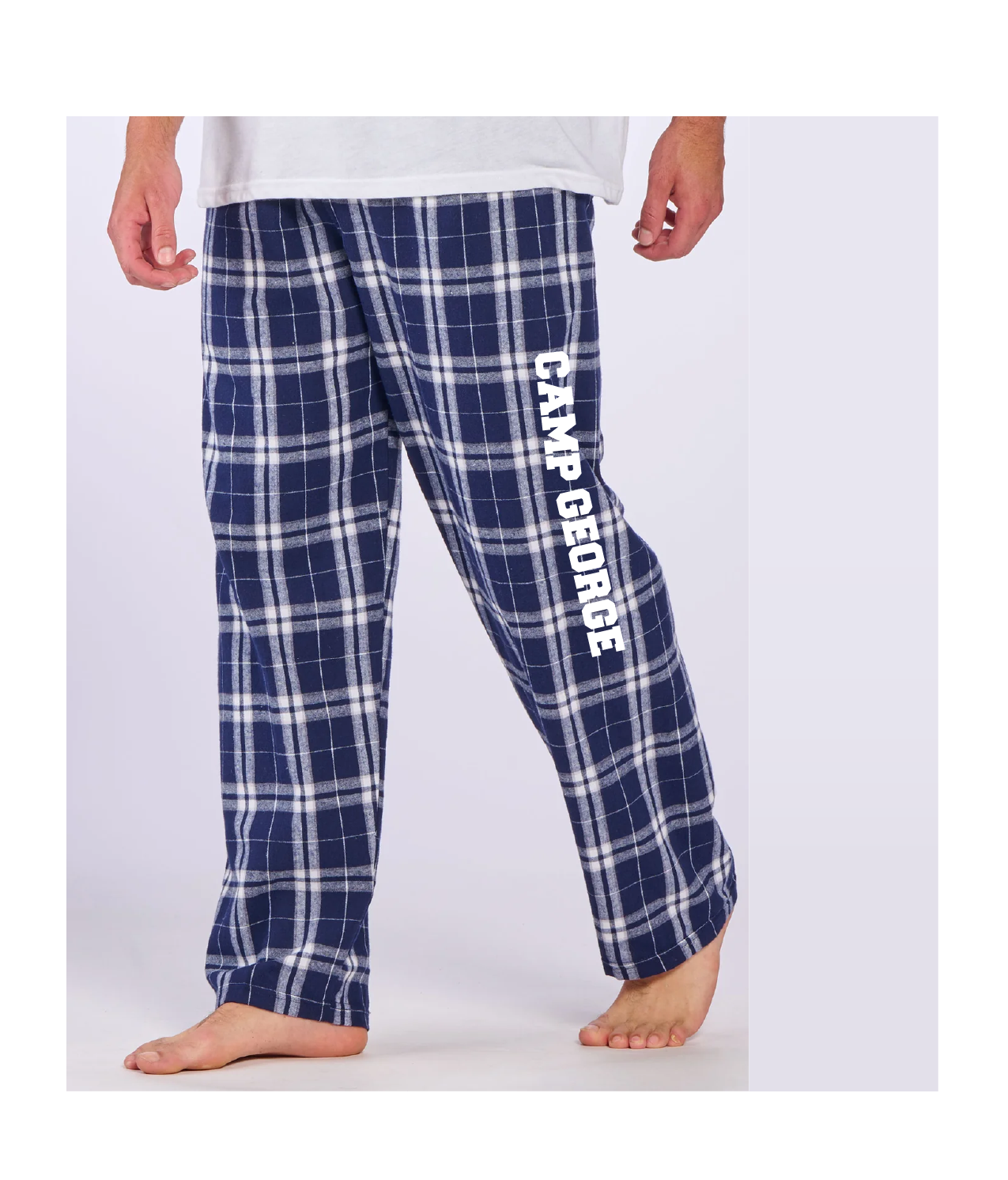 flannel pants with camp george down the side