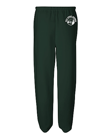 grey and navy joggers with camp george down the side