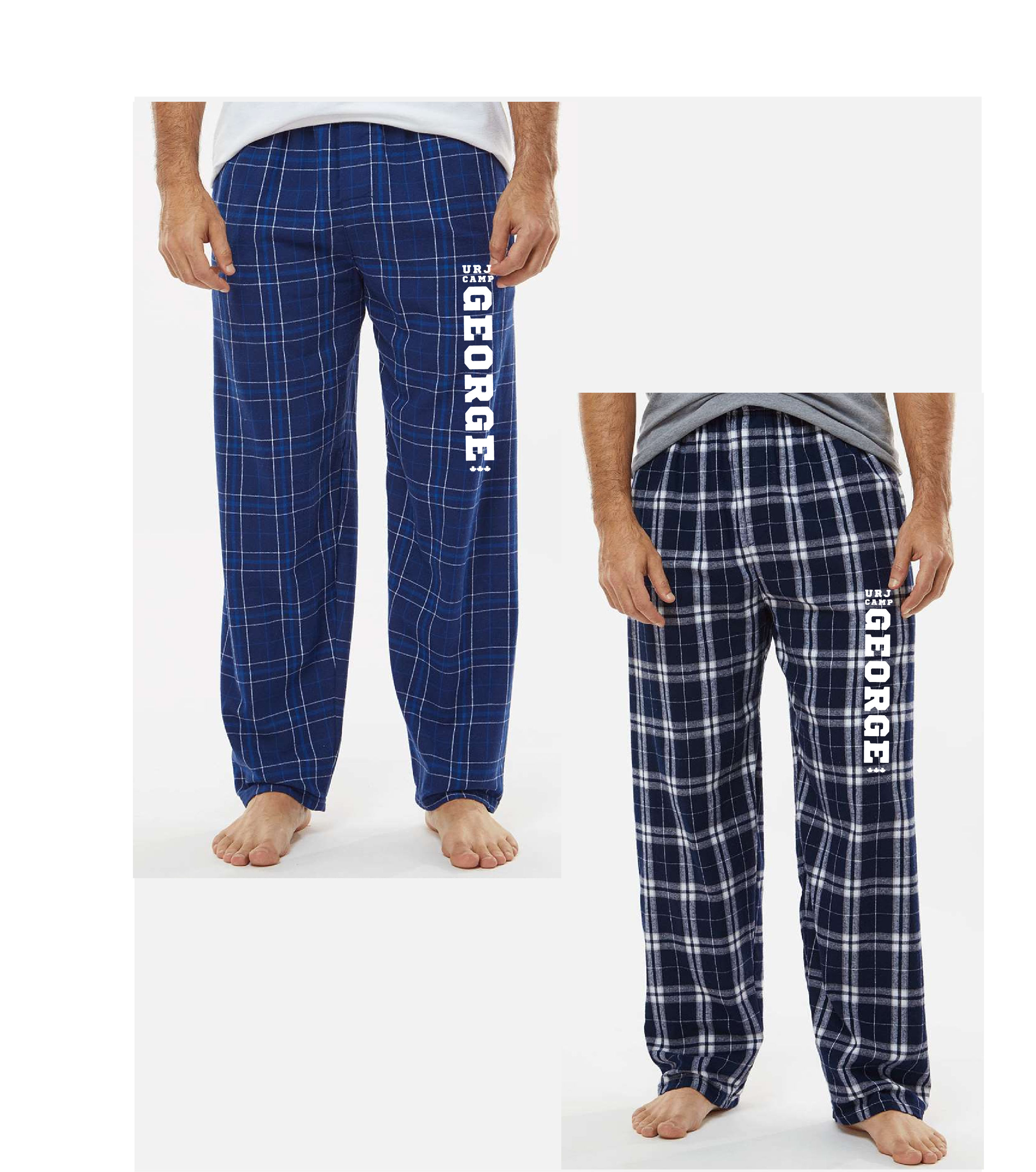 flannel pants with camp george down the side